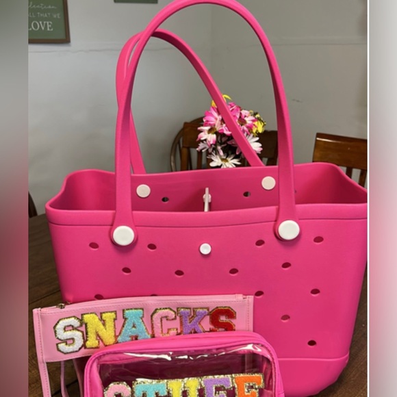 Pink Medium Waterproof Beach Bag - Picture 2 of 4